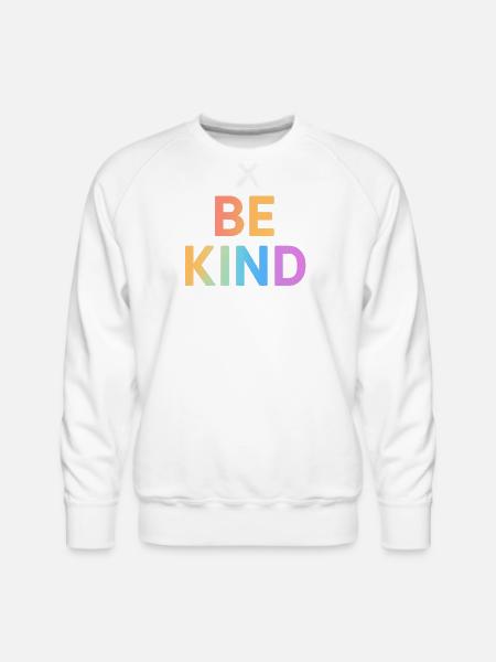 Be Kind Gradient Letters - Men's Premium Sweatshirt - white