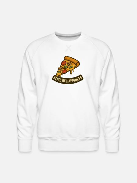 Slice of Happiness Pizza Slice - Men's Premium Sweatshirt - white