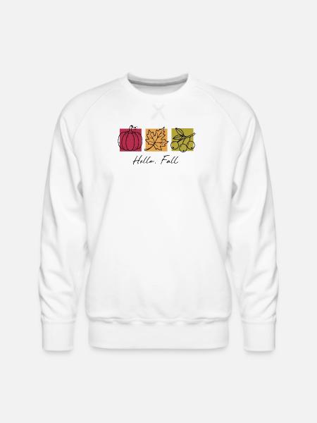 Hello Fall - Men's Premium Sweatshirt - white