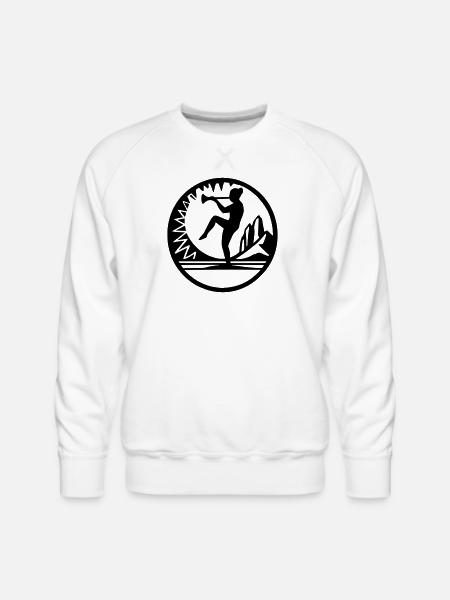 Horn Dancer Emblem - Men's Premium Sweatshirt - white