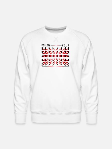 Crimson Kaleidoscope Glyphs - Men's Premium Sweatshirt - white