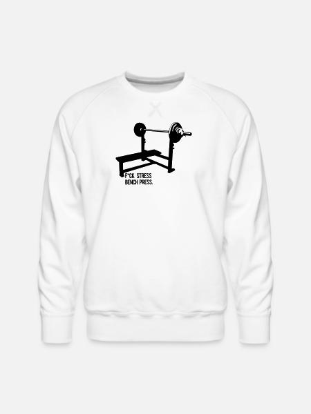 stress bench press - Men's Premium Sweatshirt - white
