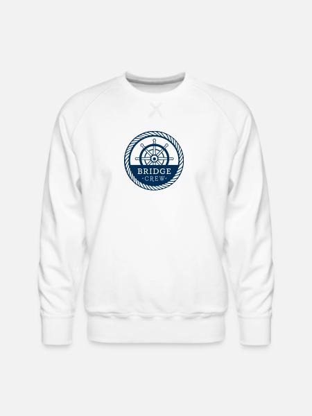 Bridge Crew Nautical Command Badge - Men's Premium Sweatshirt - white
