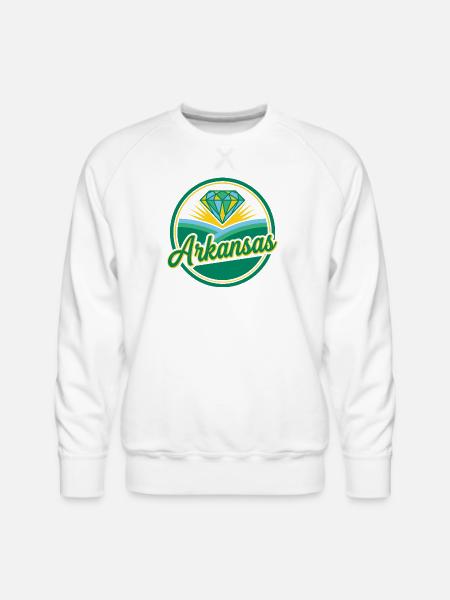 Arkansas Diamond Sunrise Emblem - Men's Premium Sweatshirt - white