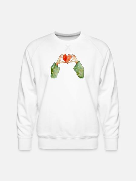 Hands Heart - Men's Premium Sweatshirt - white
