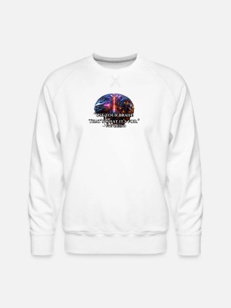 Neon Circuit Brain - Men's Premium Sweatshirt - white