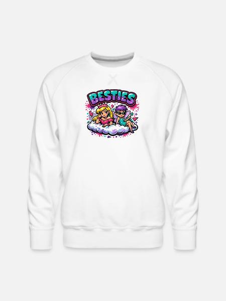 Besties Cloud Duo - Men's Premium Sweatshirt - white