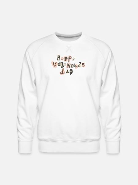 Valentine's Day Collage Letter Print - Men's Premium Sweatshirt - white