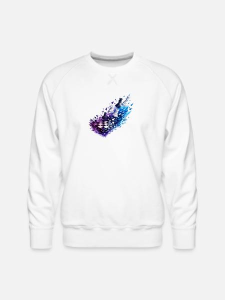 Chromatic Chess Glyph Burst - Men's Premium Sweatshirt - white