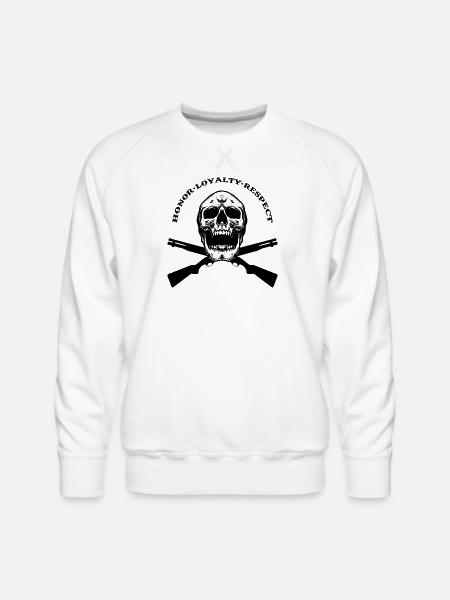 HONOR LOYALTY RESPECT - Men's Premium Sweatshirt - white