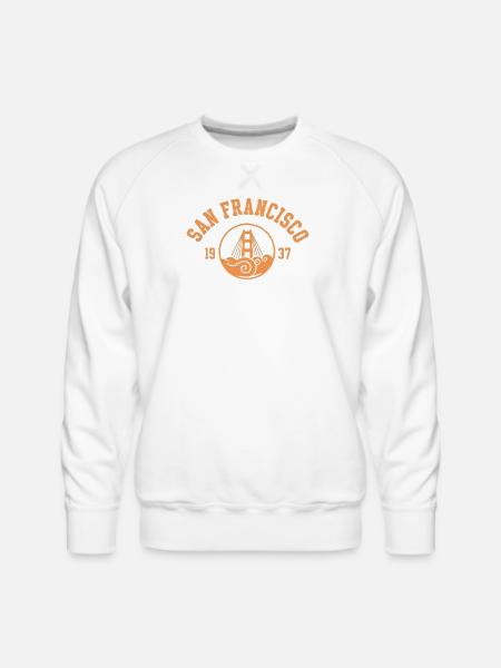 Golden Gate Bridge Emblem - Men's Premium Sweatshirt - white