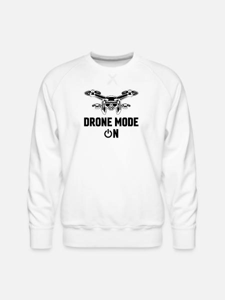 Drone Mode: On - Men's Premium Sweatshirt - white