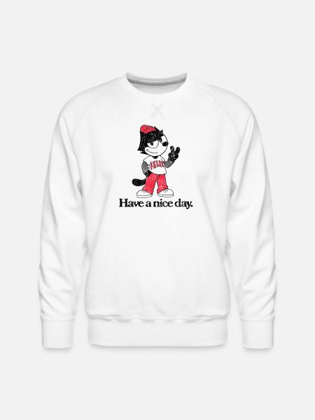 Felix The Cat In Skater Style & Have A Nice Day - Men's Premium Sweatshirt - white
