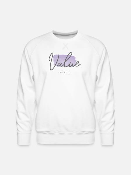 Value Yourself - Men's Premium Sweatshirt - white