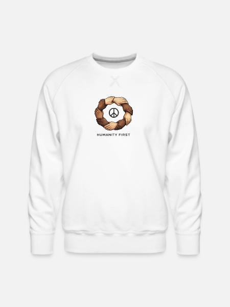 Humanity First Unity Circle - Men's Premium Sweatshirt - white