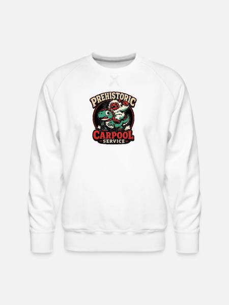 Prehistoric Carpool Service - Men's Premium Sweatshirt - white