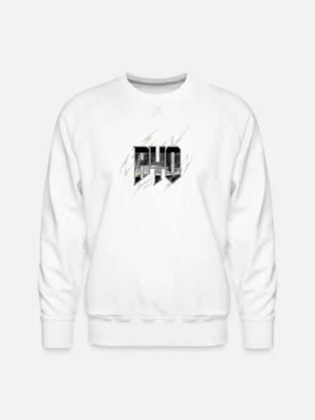 Electric WU Glyph with Lightning - Men's Premium Sweatshirt - white