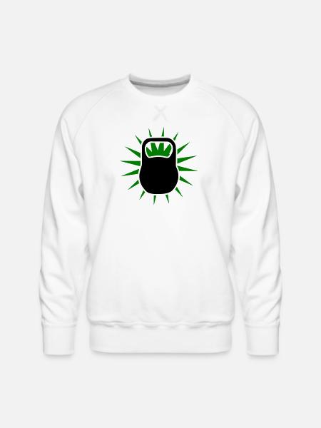 Green Sunburst Kettlebell Emblem - Men's Premium Sweatshirt - white
