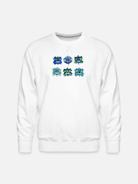 Fu Dog Faces - Men's Premium Sweatshirt - white