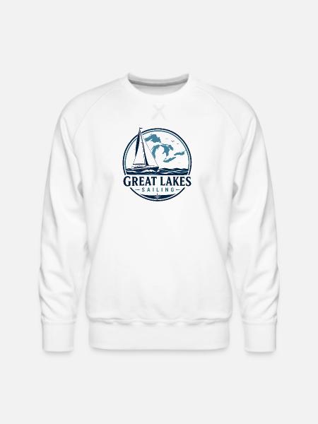 Great Lakes Sailing Logo - Men's Premium Sweatshirt - white
