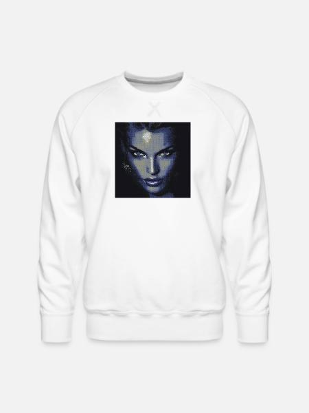 Midnight Halftone Femme Fatale - Men's Premium Sweatshirt - white