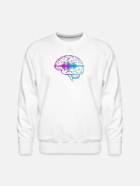 Neon Brain Wave Gradient - Men's Premium Sweatshirt - white