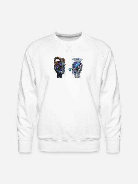 Steampunk Nebula Minds - Men's Premium Sweatshirt - white