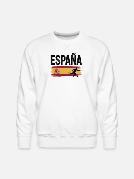 Spain Flag Soccer Splash - Men's Premium Sweatshirt - white