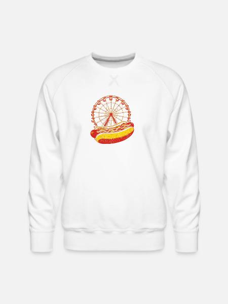 Neon Carnival Hotdog & Ferris Wheel - Men's Premium Sweatshirt - white