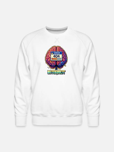 Retro Brain 404 Internet - Men's Premium Sweatshirt - white