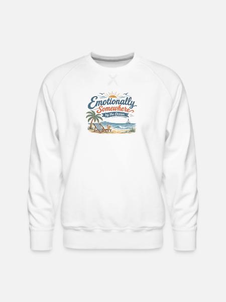 Emotional Oceanic Escape - Men's Premium Sweatshirt - white