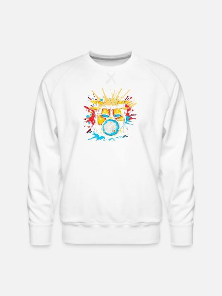 Drum Kit Steamwave - Men's Premium Sweatshirt - white