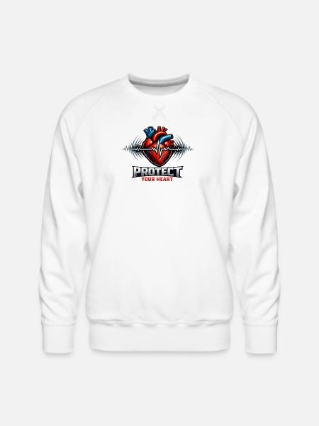 Protect Your Heart - Men's Premium Sweatshirt - white