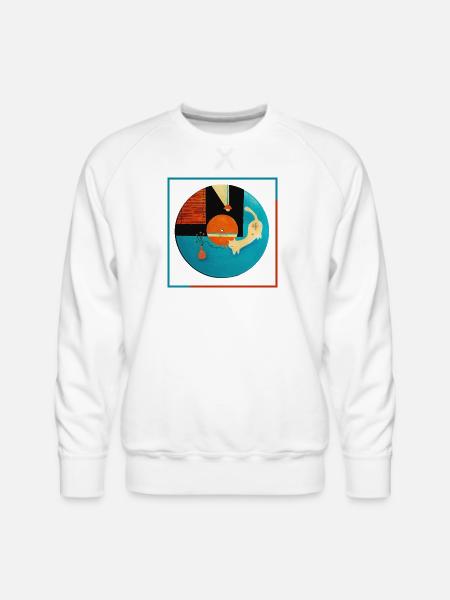 Abstract Cat Orbit Circle - Men's Premium Sweatshirt - white