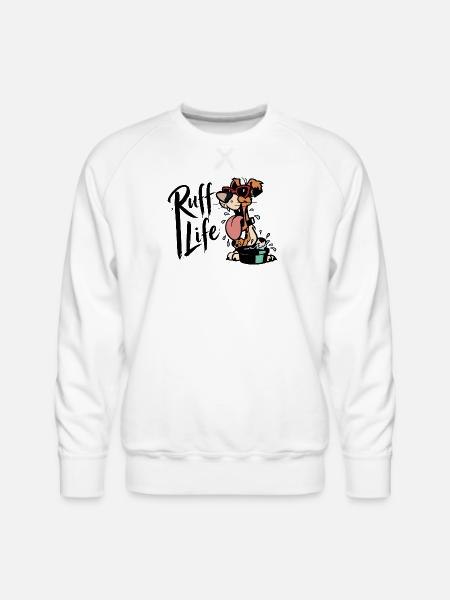 Splashy Sunglasses Pup - Men's Premium Sweatshirt - white