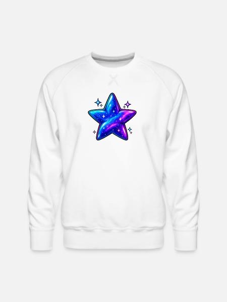 Cosmic Galaxy Star - Men's Premium Sweatshirt - white