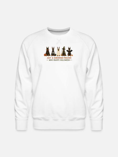 Doberman Halloween Crew - Men's Premium Sweatshirt - white
