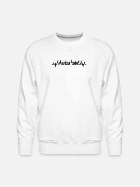 American Football ECG Heartline - Men's Premium Sweatshirt - white