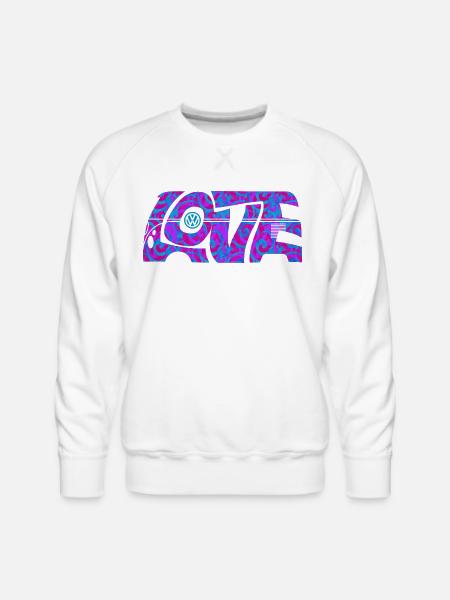 Volkswagen VW T1 Camper Love With VW logo - Men's Premium Sweatshirt - white