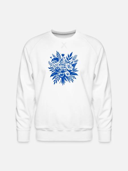 Beautify_the_earth_with_flowers - Men's Premium Sweatshirt - white