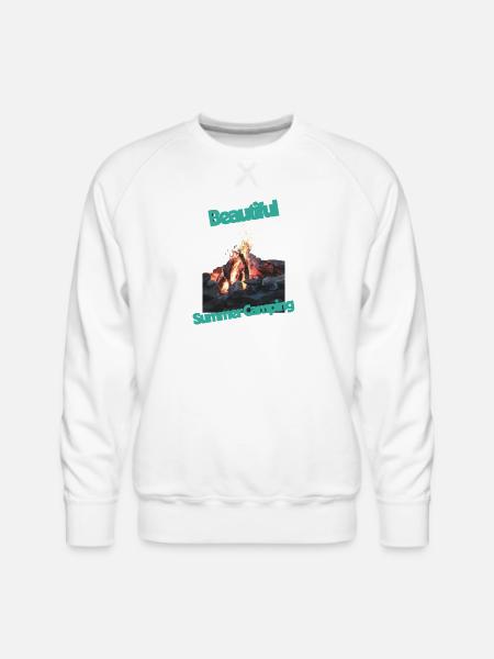 Beautiful_Summer_Camping - Men's Premium Sweatshirt - white