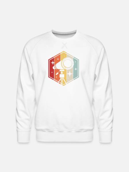 Stargazing Space Telescope - Men's Premium Sweatshirt - white