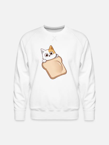 bread cat - Men's Premium Sweatshirt - white