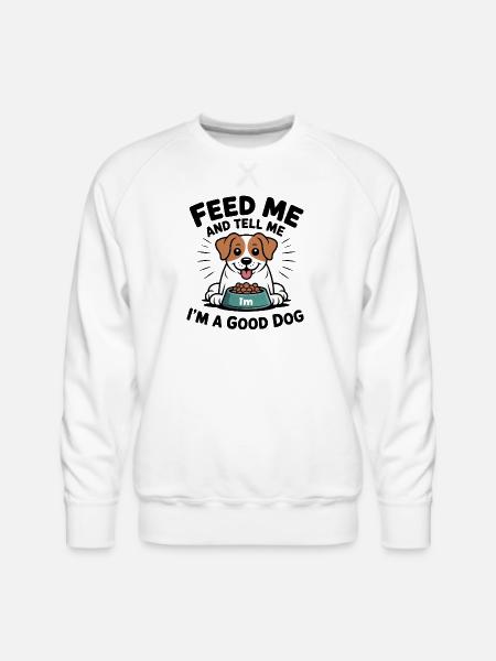 Happy Pup Meal Moment - Men's Premium Sweatshirt - white