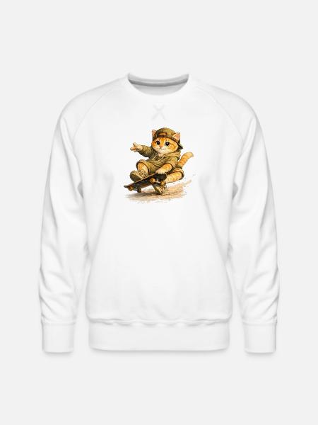 Skate Kitten on Board - Men's Premium Sweatshirt - white