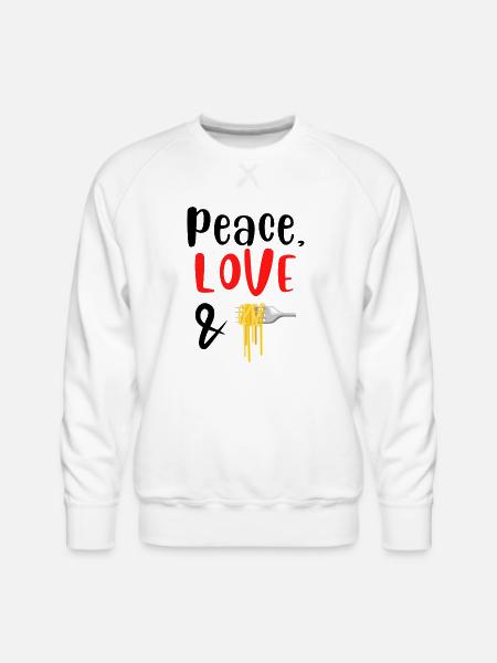 Peace Love and Spaghetti - Men's Premium Sweatshirt - white