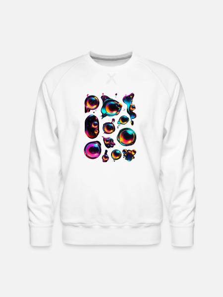 Colourful bubble blobs - Men's Premium Sweatshirt - white