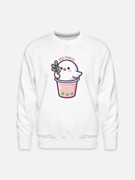 Sip Peace - Men's Premium Sweatshirt - white