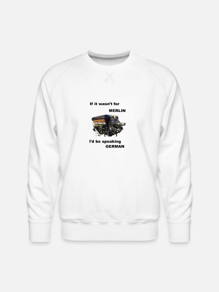 Ode to Rolls Royce Merlin Engine - Men's Premium Sweatshirt - white
