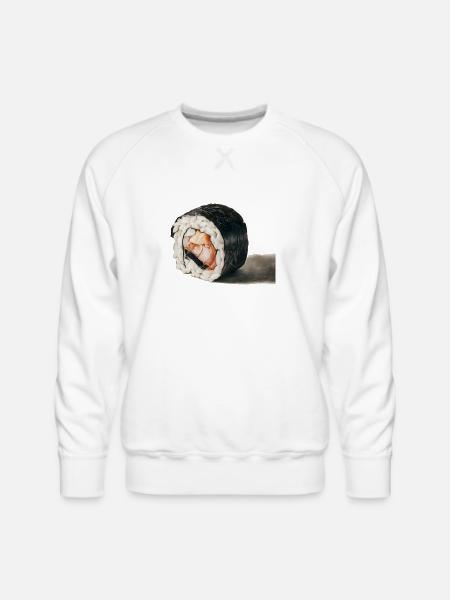 Charcoal Drawing Of Sushi - Men's Premium Sweatshirt - white